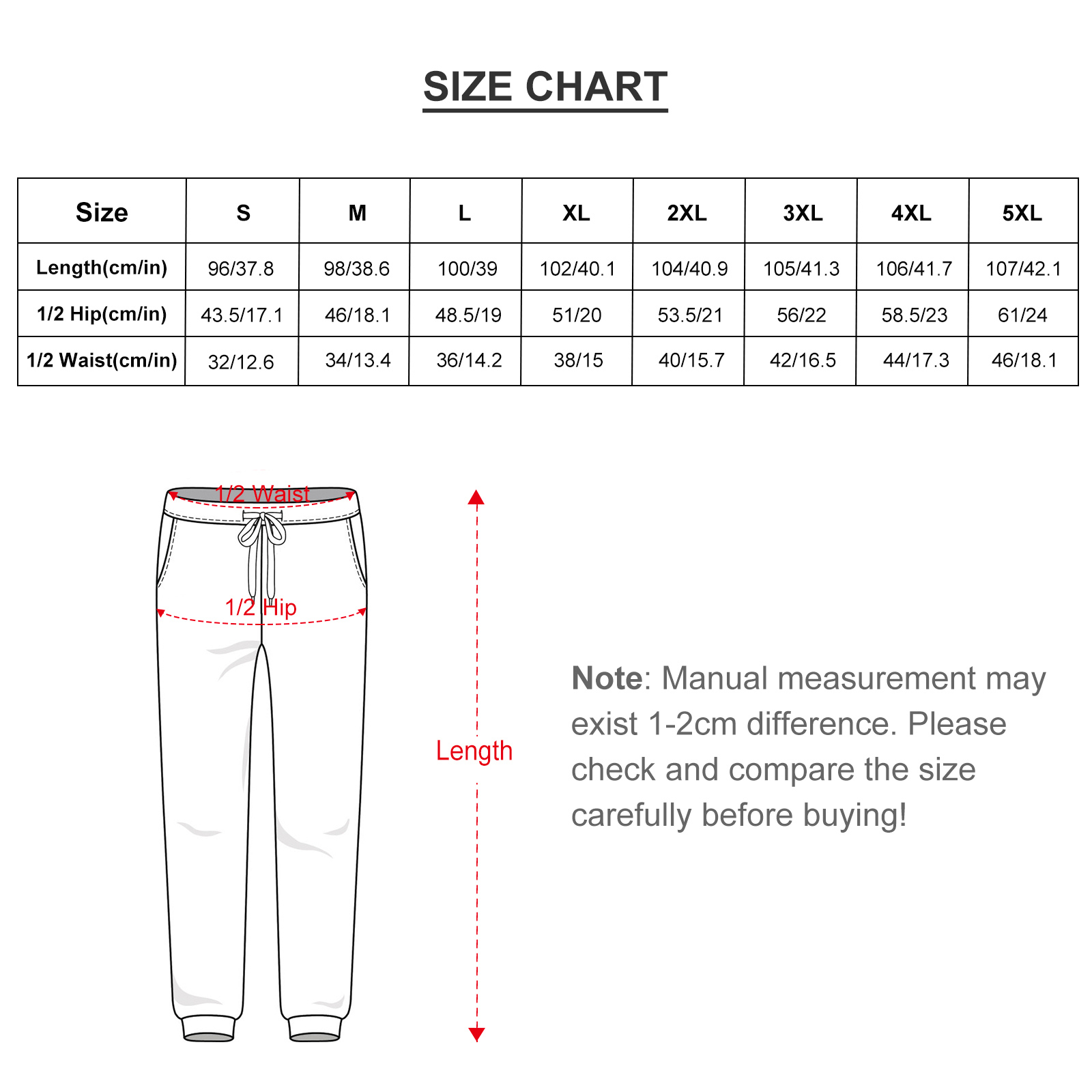 Manufacturer size and product reference for Tracksuit